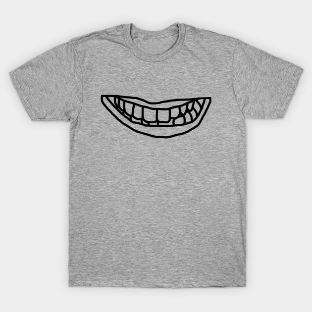 Minimal Lips Black Line T-Shirt by ellenhenryart